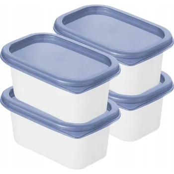 Dóza na potraviny Boxy Nádoby do mrazáku lednice Rotho Domino 4x 200 ml Modré