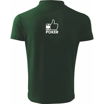 Pánská košile Poker palec - Polokošile pánská Pique Polo 203 - 3XL ( Lahvově zelená )