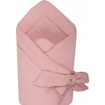 Zavinovačka Mušelínový zavinovací roh pro miminko 100% bavlna zavinovačka pro kojence růžová