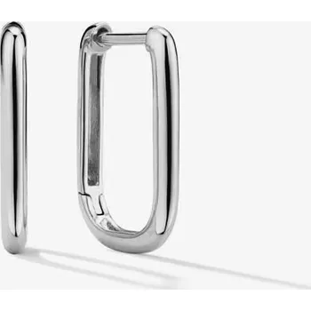 Náušnice Střední stříbrné polooválné náušnice, WHITE ORCHID Povrchová úprava stříbra: bílé zlato