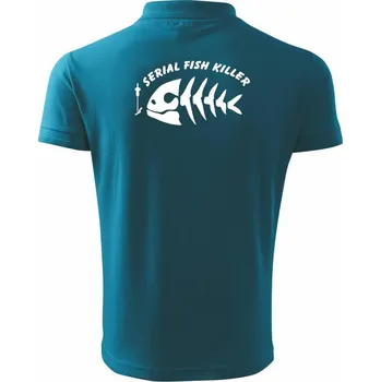 Pánská košile Rybaření - Serial fish killer - Polokošile pánská Pique Polo 203 - 4XL ( Tmavý tyrkys )