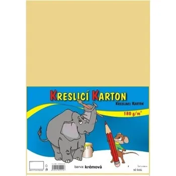 Barevný papír Karton barevný kreslicí A3 (420 x 297 mm), 50 listů /180g krémový