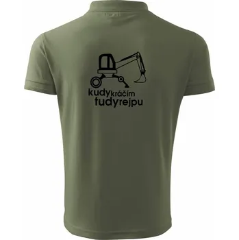 Pánská košile Kudy kráčím tudy rejpu - kráčivý bagr - Polokošile pánská Pique Polo 203 - 3XL ( Khaki )