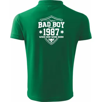 Pánská košile Bad boy since 1987 - Polokošile pánská Pique Polo 203 - 5XL ( Středně zelená )