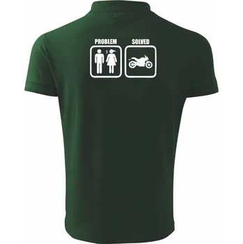 Pánská košile Problém silniční motorka - Polokošile pánská Pique Polo 203 - S ( Lahvově zelená )