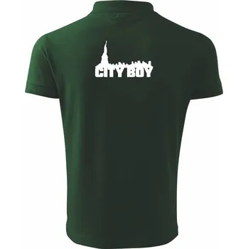 Pánská košile Cityboy - Polokošile pánská Pique Polo 203 - M ( Lahvově zelená )