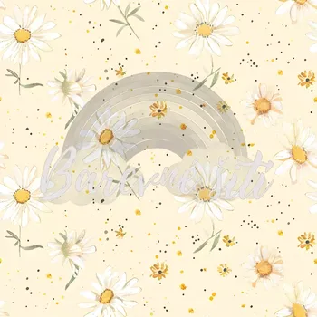 Úplet, Sedmikrásky na světlounce žluté (E) (Top kvalitní úplet Bella digitisk)