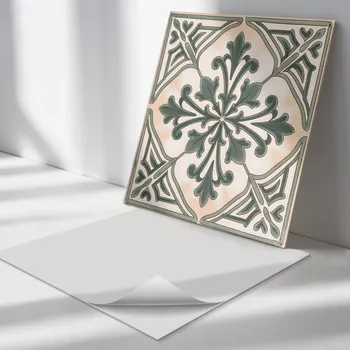 Fototapeta Samolepicí panely na stěnu/podlahu, rostlinný vzor v čtverci, 4 ks, 50x50 cm