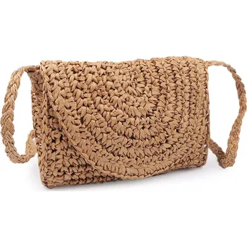 Kabelka Háčkovaná kabelka z rafie - lýka crossbody 16x21 cm - 2 přírodní stř.