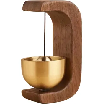 Japonský dopaminový zvonek 7 x 4,5 x 3,5 cm s magnetem a dřevěným stojanem Zvonek na meditaci Relaxační dekorace 2