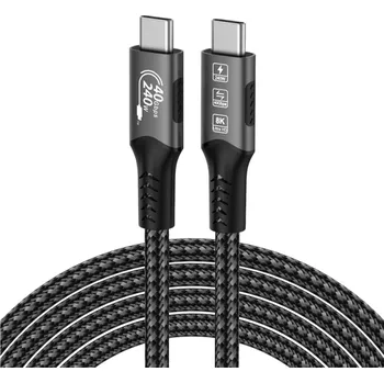 Datový kabel Rychlonabíjecí duální USB C kabel 240 W 1,8 m výkonný datový kabel PD 3.1 48V 5A pro nabíjení notebooků tabletů telefonů přenos dat kompatibilní