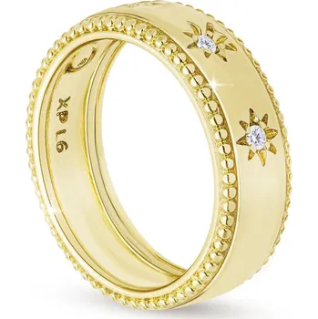 Prsten Pozlacený prstýnek s hvězdičkami 0494 Velikost prstenu - obvod: 56 mm