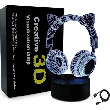 Lampička Noční lampa kreativní 3D černá