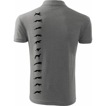 Pánská košile Chrt na výšku - Polokošile pánská Pique Polo 203 - 4XL ( Tmavě šedý melír )