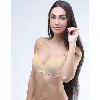 Dámské spodní prádlo Hladká push-up podprsenka - koňak - 85B