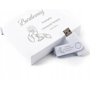 USB flash disk Flash disk Derentis Twister s krabičkou na magnet a gravírováním 64 GB USB 2.0 bílý