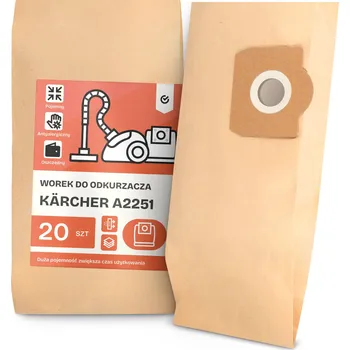 Sáček do vysavače 20x SÁČEK do VYSAVAČE Kärcher A2251 Papírový Sáček SÁČKY DVOUVRSTVÉ 2A