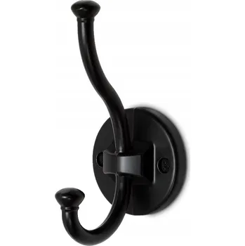 Věšák ČERNÝ RETRO HÁČEK VĚŠÁK NA ZEĎ NA OBLEČENÍ