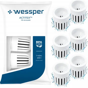 vodní filtr Filtr s aktivním uhlím Wessper náhradní pro láhev Dafi Soft - 6 Ks