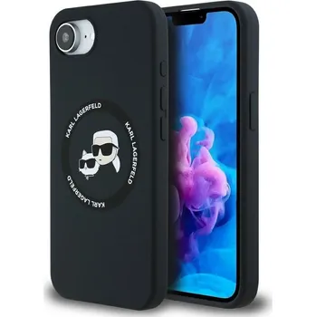 Pouzdro na mobilní telefon KARL LAGERFELD pouzdro pro IPHONE 16e kompatibilní s MagSafe KLHMPSE4SKCHTCK (Silicone Double Heads) černé