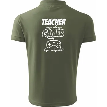 Pánská košile Teacher by Day Gamer by Night - Polokošile pánská Pique Polo 203 - 3XL ( Khaki )