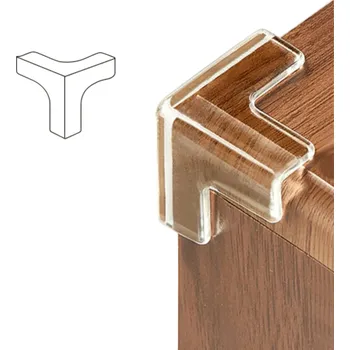 T-tvarovaný průhledný rohový chránič nábytku z měkkého PVC pro ochranu rohů z více stran a zvýšení bezpečnosti dětí 1 kus