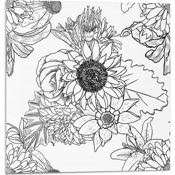 Dlažba Samolepicí Vinylové Dlaždice S Potiskem Květinový lineární vzor 20x20x20