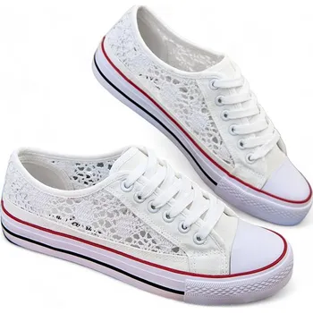 Dámské tenisky BÍLÉ PROLAMOVANÉ DÁMSKÉ TENISKY NIZ 39