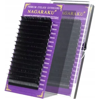 Umělé řasy Řasy na prodlužování Nagaraku 0,1 mm, 10 mm, zakřivení D, černé