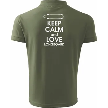 Pánská košile Keep calm and longboard - Polokošile pánská Pique Polo 203 - L ( Khaki )