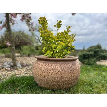 Zahradní dekorace ZahradniDekorace venkovní keramické květináče - keramická váza V, výška 34,5cm ODSTÍN-GLAZURA: 4.cihlově tmavá-terakota-CT