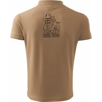 Pánská košile US Marine Devil Dog - Polokošile pánská Pique Polo 203 - 3XL ( Písková )