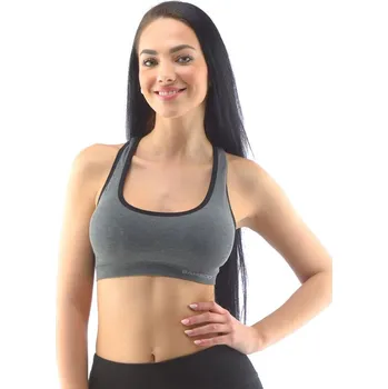 Podprsenka Sportovní Podprsenka s vycpávkami ECO Bamboo - šedá černá - L/XL