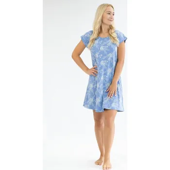 Dámské noční prádlo Dámské košilka noční krátký rukáv - pomnenková bílá - XXL