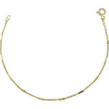 Náramek Stříbrný pozlacený náramek s osmihrany délka náramku 17cm