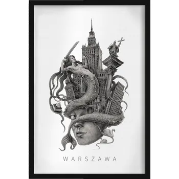 Obraz Dekorativní nástěnný obraz do pokoje Černobílý Město Varšava 40x60 cm