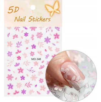 Samolepky na nehty 5D samolepící květiny MO-348