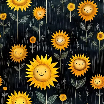 Úplet, Slunečnice usměvavé (E) (Top kvalitní úplet Bella digitisk)