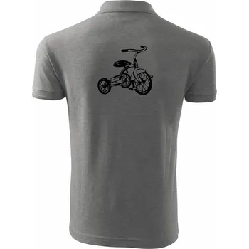 Pánská košile Tříkolka dětská - Polokošile pánská Pique Polo 203 - 3XL ( Tmavě šedý melír )