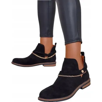 Dámská zimní obuv Royalfashion dámské kotníkové boty s plochým podpatkem velikost 38