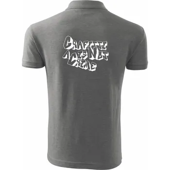 Pánská košile Grafitti is not a crime - Polokošile pánská Pique Polo 203 - 4XL ( Tmavě šedý melír )