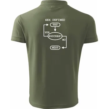 Pánská košile Sex diagram - Polokošile pánská Pique Polo 203 - 5XL ( Khaki )
