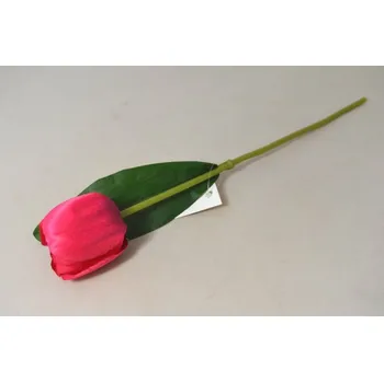 umělá květina Tulipán 1 květ 46 cm tm. růžový