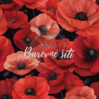 Úplet, Makové květy (E) (Top kvalitní úplet Bella digitisk)
