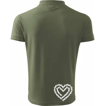 Pánská košile Cyklo srdce řetěz - Polokošile pánská Pique Polo 203 - L ( Khaki )