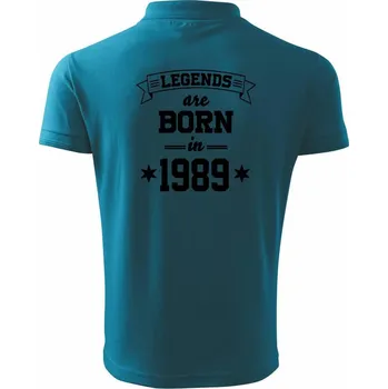 Pánská košile Legends are born in 1989 - Polokošile pánská Pique Polo 203 - 3XL ( Tmavý tyrkys )