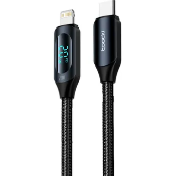 Datový kabel Rychlonabíjecí kabel USB C na Lightning 2 m s LED indikátorem 20W PD kompatibilní s iPhone iPad rychlé nabíjení přenos dat 480 Mbps černá