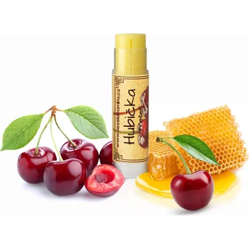 Tělové mléko Veselá Bomba Hubička třešeň - balzám na rty