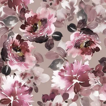 Úplet Růžové květy na starorůžové (E) (Top kvalitní úplet Bella digitisk)
