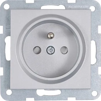 Elektrická zásuvka Stříbrná nástěnná Elektrická Zásuvka Schrack